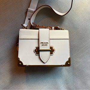 Prada Cahier bag white